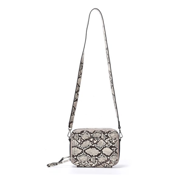 Bolsa Transversal Animal Print Snake Pequena Quadrada
