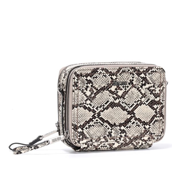 Bolsa Transversal Animal Print Snake Pequena Quadrada