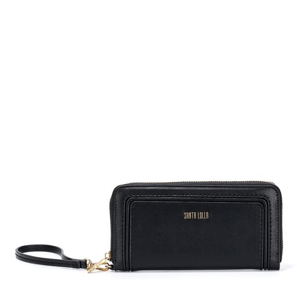 Carteira Preta Alça de Mão Média