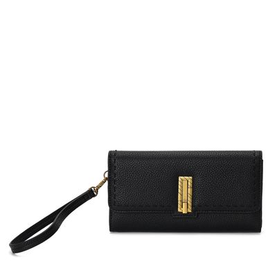 Carteira Preta Fivela Divisórias