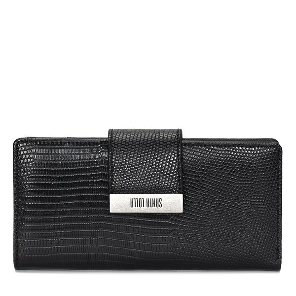 Carteira Preta Texturizada Divisórias