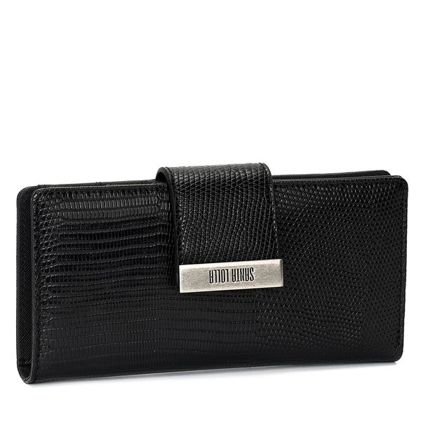 Carteira Preta Texturizada Divisórias