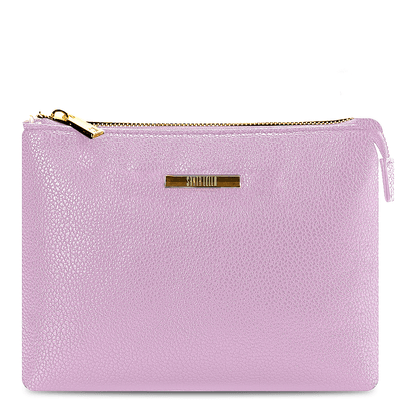 Bolsa Transversal Texturizada Roxo Lilás Com Detalhes Dourados E Tag De Logo Pequena