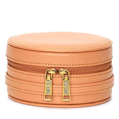 Porta joia material atanado cognac