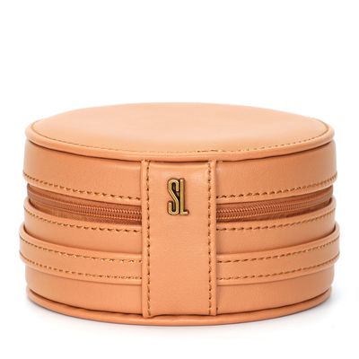 Porta joia material atanado cognac