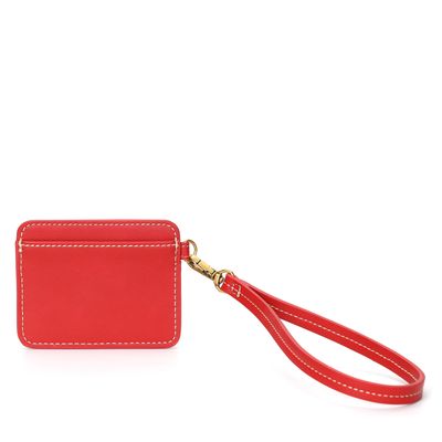Porta Cartão Vermelho Pesponto