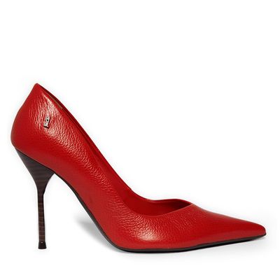 Sapato Scarpin Couro Vermelho