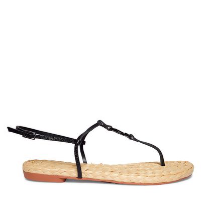 Rasteira couro floater preto