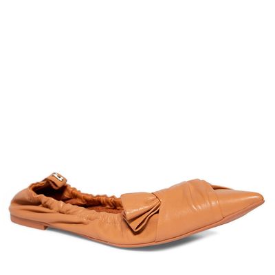Sapatilha couro nobre cognac
