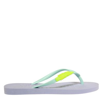 Chinelo Flip Flop Borracha Roxo Tira Azul