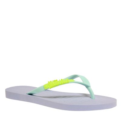 Chinelo Flip Flop Borracha Roxo Tira Azul