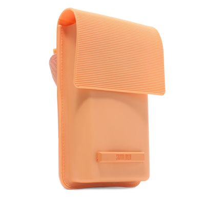 Bolsa Shoulder Bag Laranja Borracha Pequena Alça Transversal