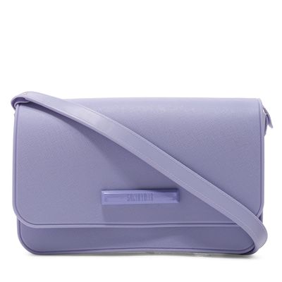 Bolsa Transversal Roxa Borracha Pequena Retangular