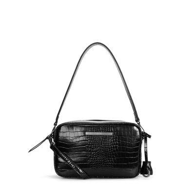Bolsa Preta Croco Tiracolo Transversal