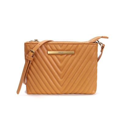 Bolsa Transversal Marrom Claro Matelassê