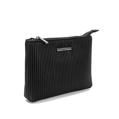 Bolsa Transversal Preta Pequena Canelado
