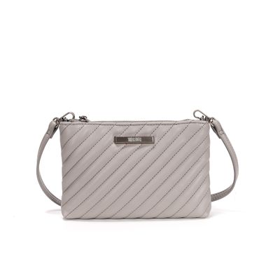 Bolsa Transversal Cinza Matelassê Pequena