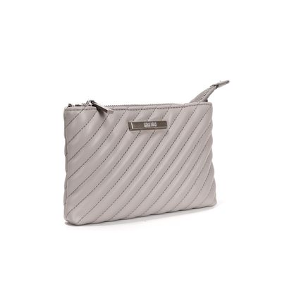 Bolsa Transversal Cinza Matelassê Pequena