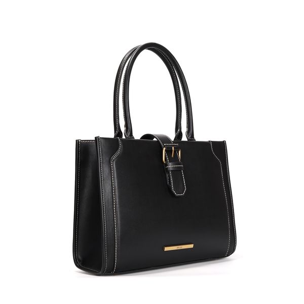 Bolsa Tote Preta Grande Fivela