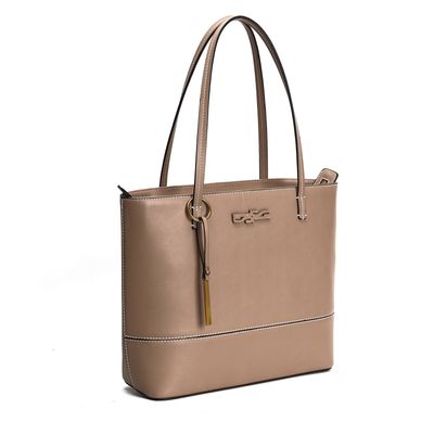 Bolsa Shopper Bege Grande Pesponto