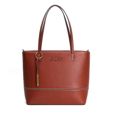 Bolsa Shopper Marrom Grande Pesponto