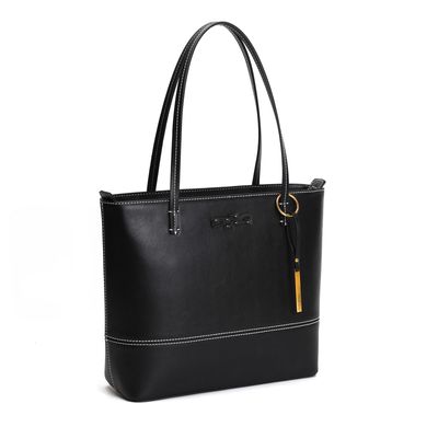 Bolsa Shopper Preta Grande Pesponto