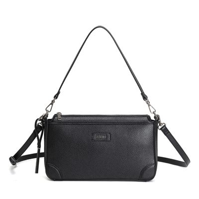 Bolsa De Ombro Média Floater Texturizada Preta