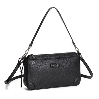 Bolsa De Ombro Média Floater Texturizada Preta