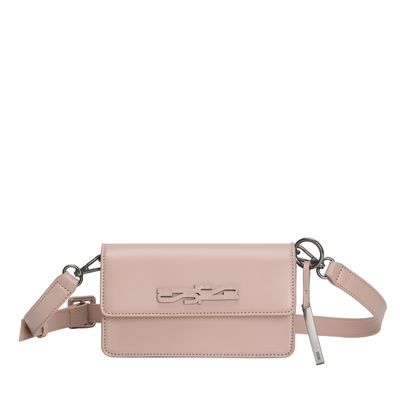 Bolsa Pequena Rosa Logo Alça Transversal