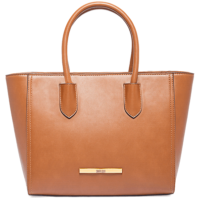 Bolsa Tote Estruturada Grande Atanado Lisa Marrom