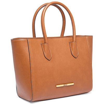 Bolsa Tote Estruturada Grande Atanado Lisa Marrom