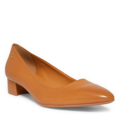 Scarpin couro pelica soft cognac