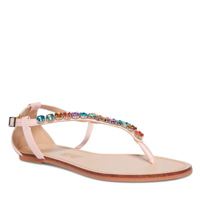 Rasteira napa santorine nude