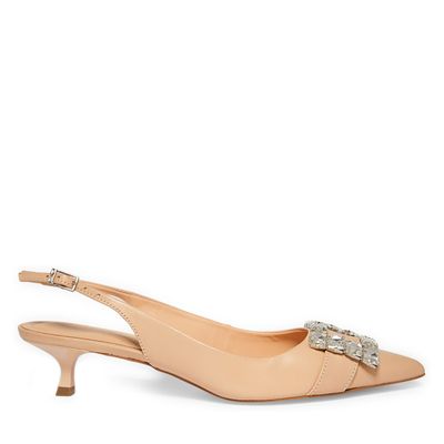 Scarpin couro confort nude rosado