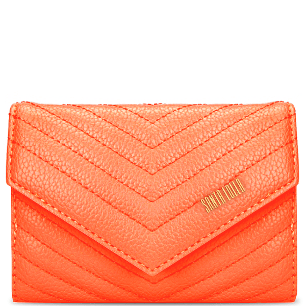 Bolsa Retangular Pequena Transversal Matelassê Texturizada Laranja