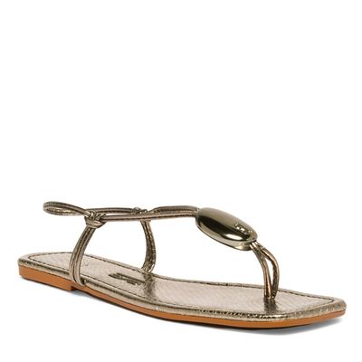 Rasteira metallic soft prata velho
