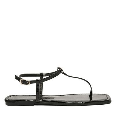 Rasteira verniz preto