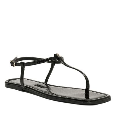 Rasteira verniz preto