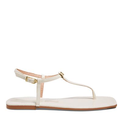 Rasteira verniz off white