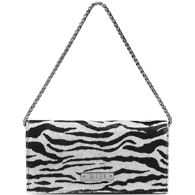 Bolsa Baguete Carteira Pequena Animal Print Tigre Branca