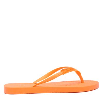 Chinelo Flip Flop Laranja Neon com Necessaire Transparente