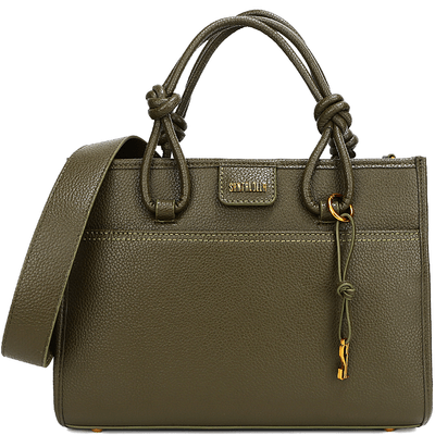 Bolsa Tote Verde Militar Quadrada Alça Nó