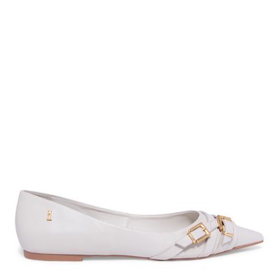 Sapatilha Couro Confort Off White