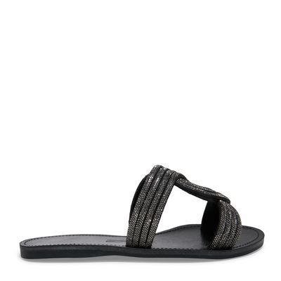 Rasteira Cristal Preto Strass