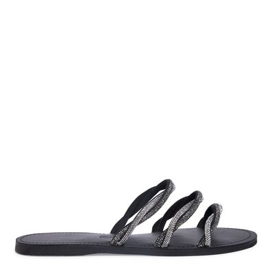 Rasteira Cristal Strass Preto