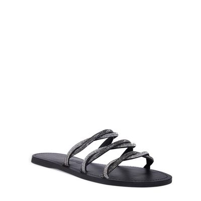 Rasteira Cristal Strass Preto
