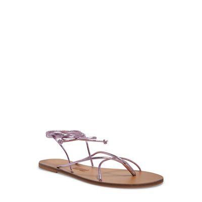 Rasteira Metalizada Rosa Amarração