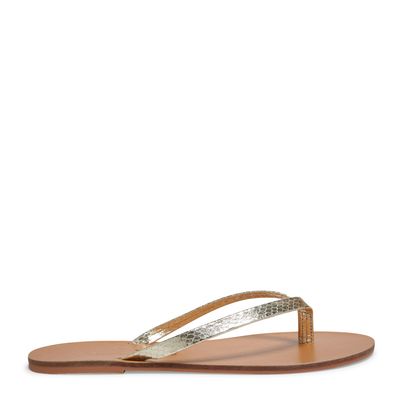 Rasteira Cobra Cristal Ouro Light