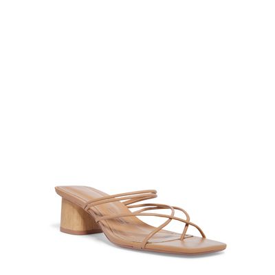 Mule Napa Soft Bege Salto Grosso Baixo