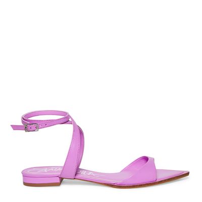 Rasteira Couro Nobre Neon Lilac